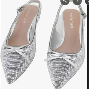 Madden Girl Silver Sparkle Flats